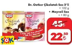 DR. OETKER ÇİKOLATALI SOS + MEYVELİ SOS